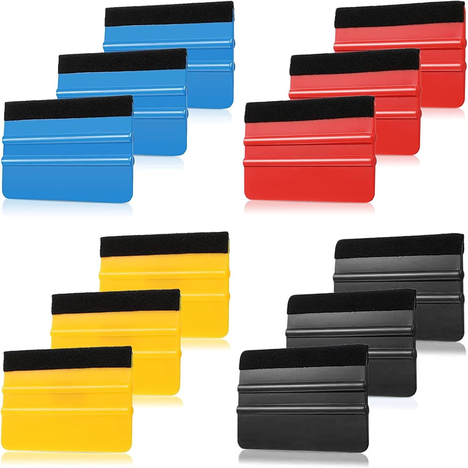 12 Pieces Plastic Felt Edge Squeegee Tool 4 Inch Felt Applicator Tool Scraper To gallery