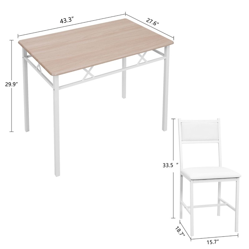 5 Pcs Dining Table Set w/4 Upholstered Chairs Small Kitchen Table Set Apartment gallery