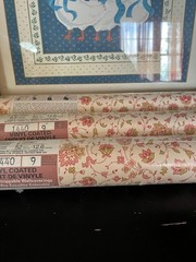 Vintage Waldec Pattern 1440 Vinyl Coated Floral Wallpaper Lot of 3
