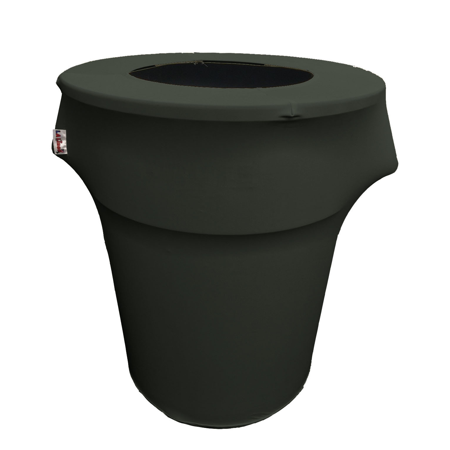 LA Linen Stretch Spandex Trash Can cover 44-Gallon Round. Made in USA gallery