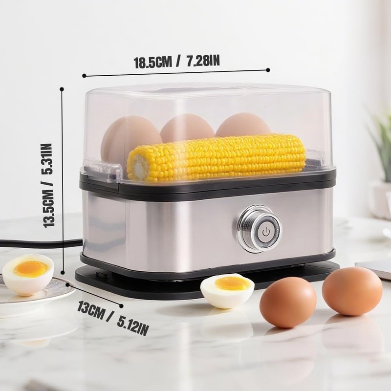 Egg Cooker, Rapid Egg Cooker 6 Egg Capacity, Soft, Medium, Hard Boiled, Poacher gallery
