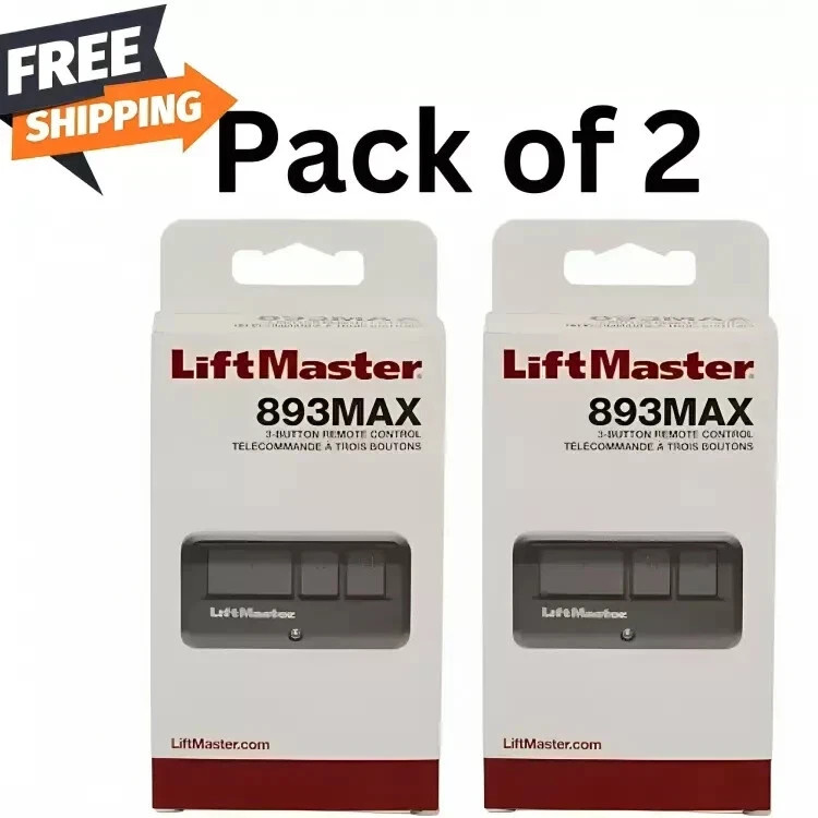 2 Pack LiftMaster 893MAX 3 Button Visor Remote Control Garage Door Opener gallery