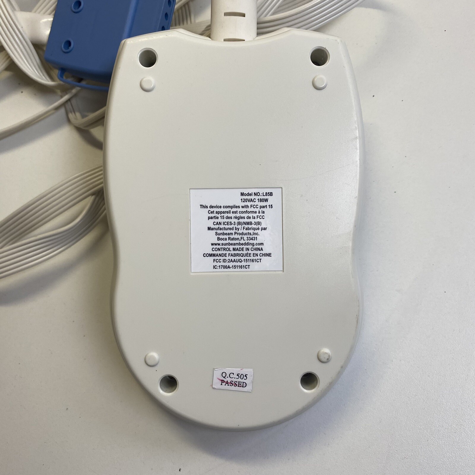 Sunbeam Remote Control Controller Single Zone Mattress Pad Blanket L85B 6 Prong gallery