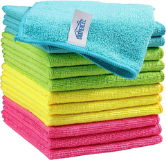 Microfiber Cleaning Cloth,12 Pack Cleaning Rags, Cleaning Towels with 4 Color As