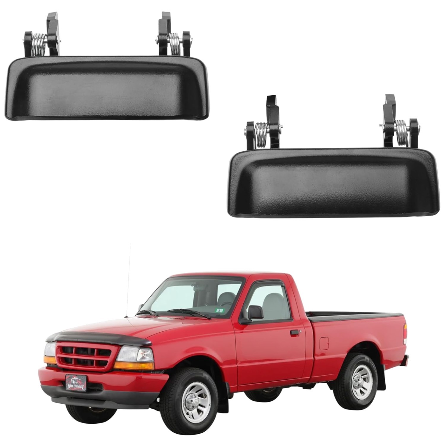 All Metal Exterior Door Handle Set, Compatible with 1998-2011 Ford Ranger, 01-10 gallery