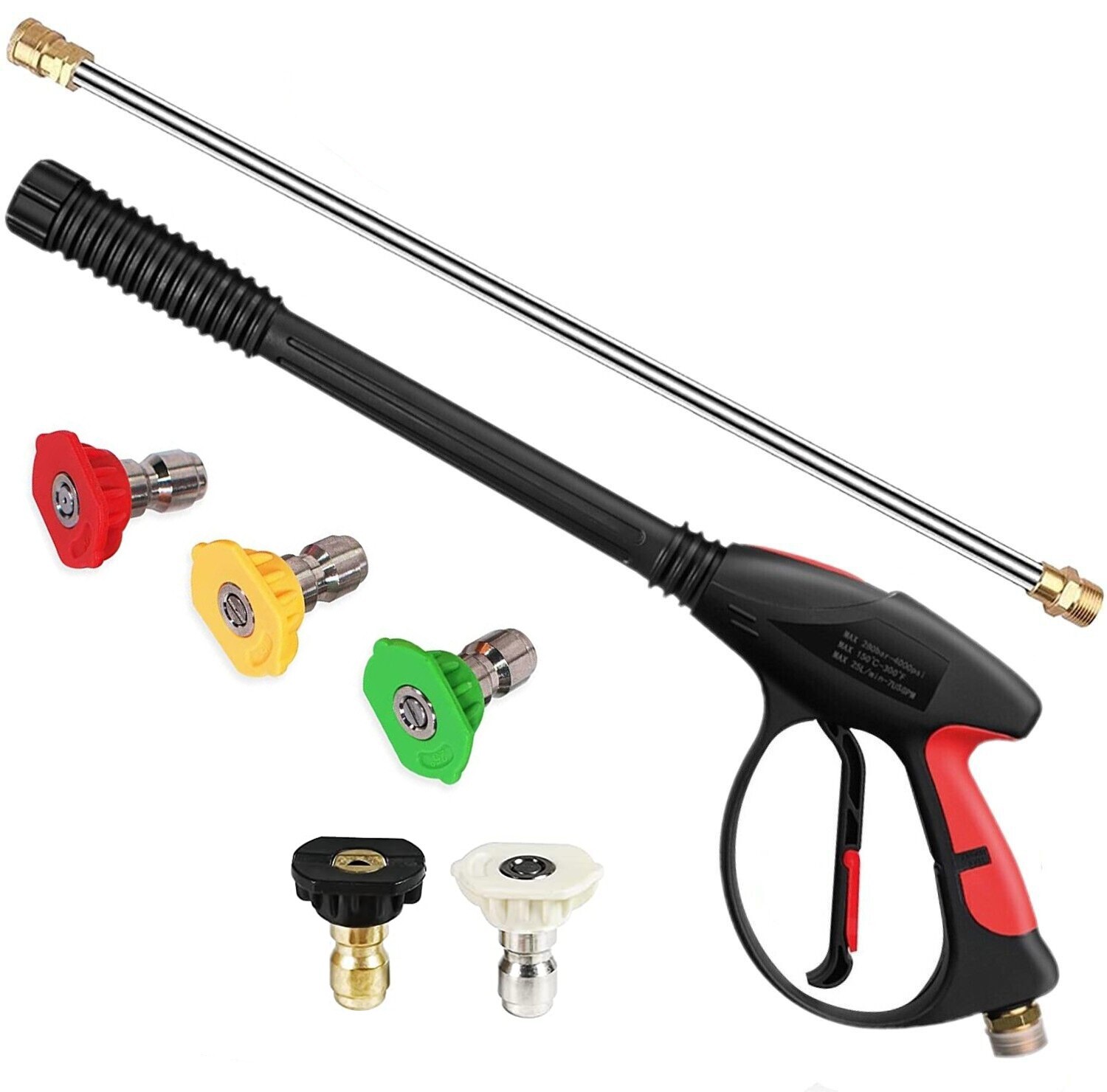 4000PSI High Pressure Power Washer Spray Gun Wand Lance Quick Nozzle Tips Kit gallery