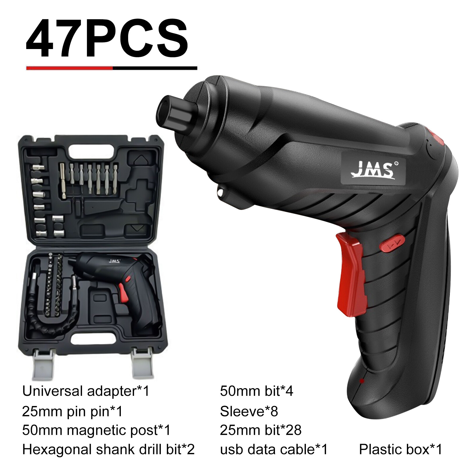 Taladros Inalambrico Combo Taladro De Impacto y Atornillador Electrico Kit 47Pcs gallery