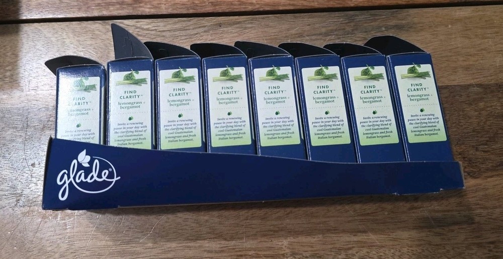 Quantity=8! Glade Aromatherapy Cool Mist Oil Diffuser Refill Lemongrass Bergamot
