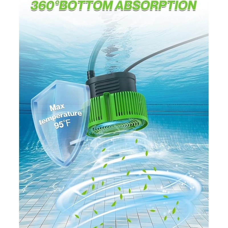 Above Ground Pool Pump 3000L/H 75W 16FT Anti Twist Drainage Hose IPX8 Waterproof gallery