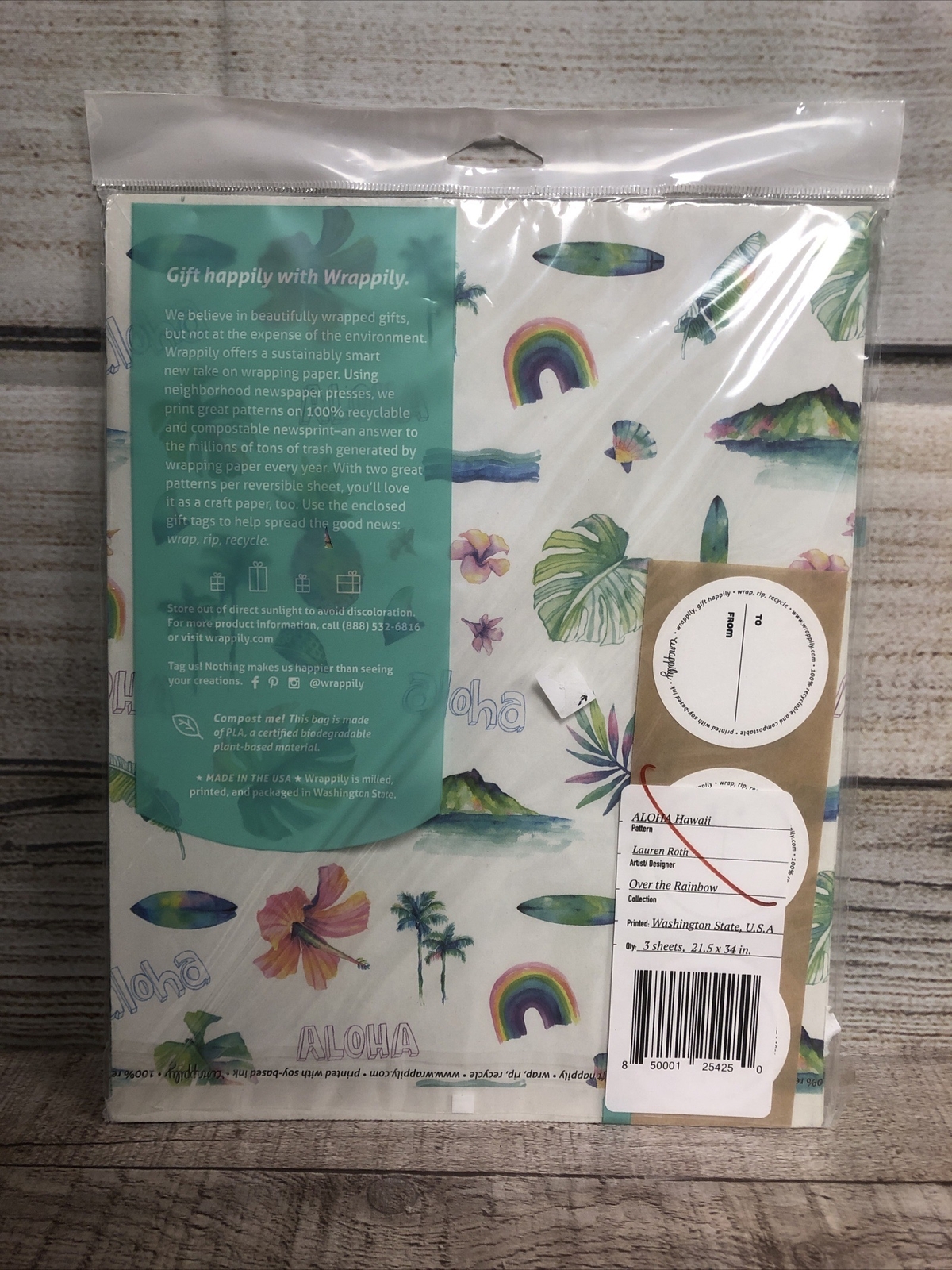 Plastic Free Recycled Wrapping Paper Eco friendly Compostable Aloha Hawaiian gallery