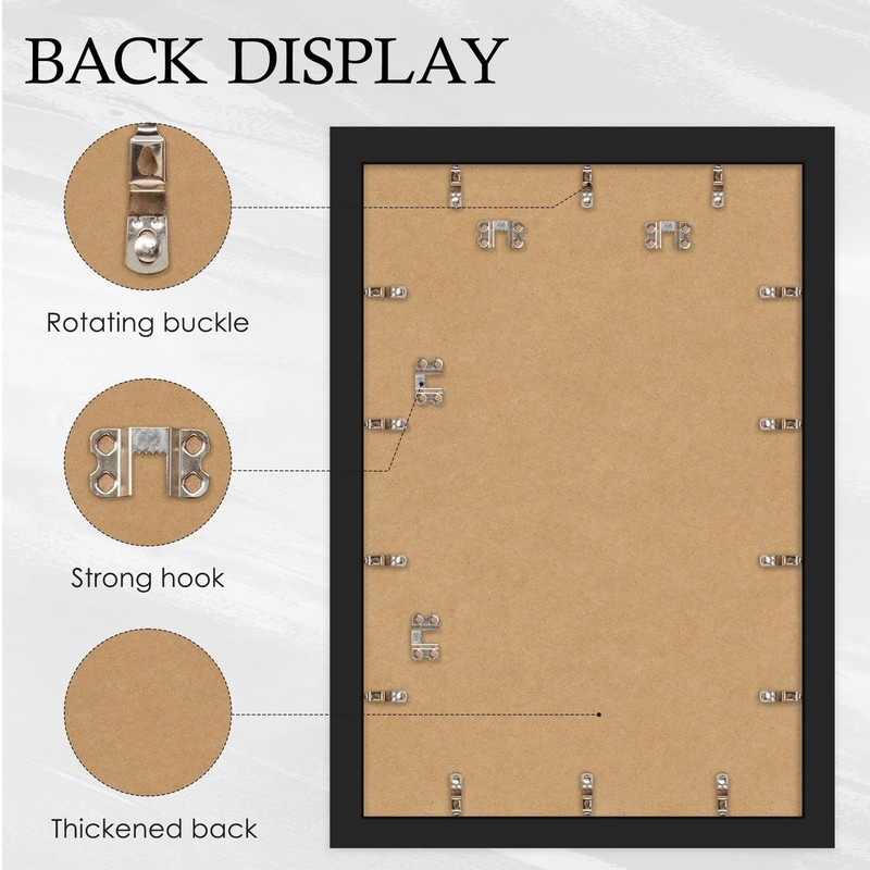 27x40 Inch Poster Frame 2 Pack, Engineered Wood Black Large Picture Frame for... gallery