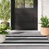 Black and White Striped Outdoor Rug, 2’ x 4.3’ Cotton Hand-Woven Reversible F... gallery