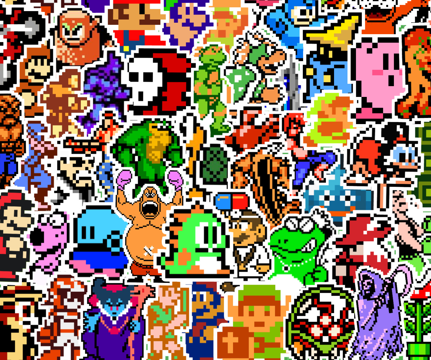 25/50 Nintendo Sprite Sticker Pack - Waterproof Vinyl- NES Pixel Art 8-Bit Mario gallery