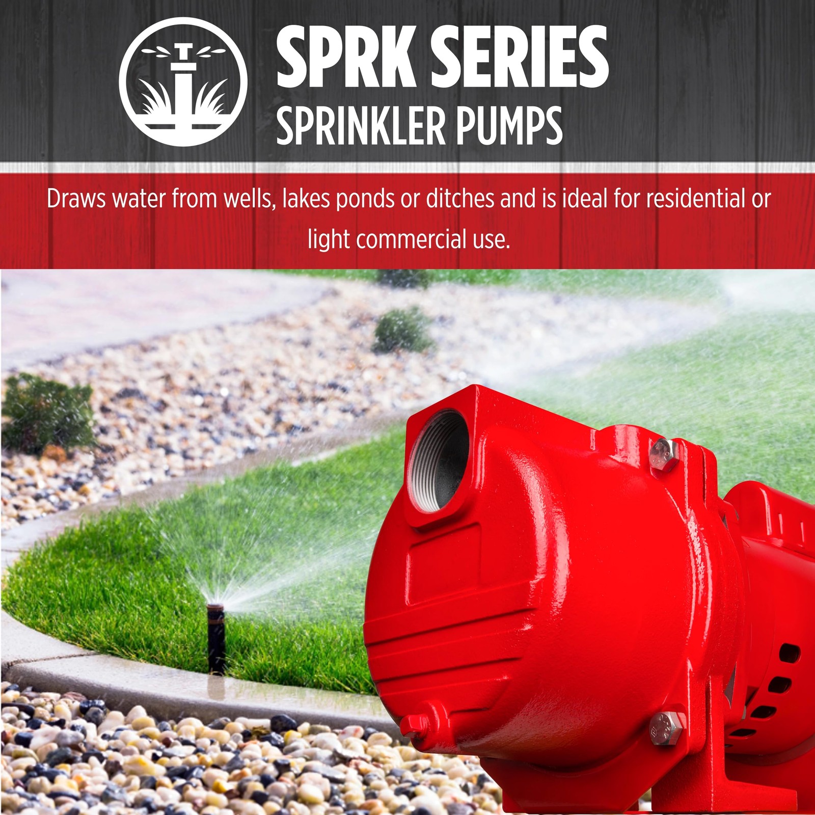 Pump 230V 2HP 77 GPM Brass Impeller Red Lion RL-SPRK-200-BR Sprinkler Volt gallery