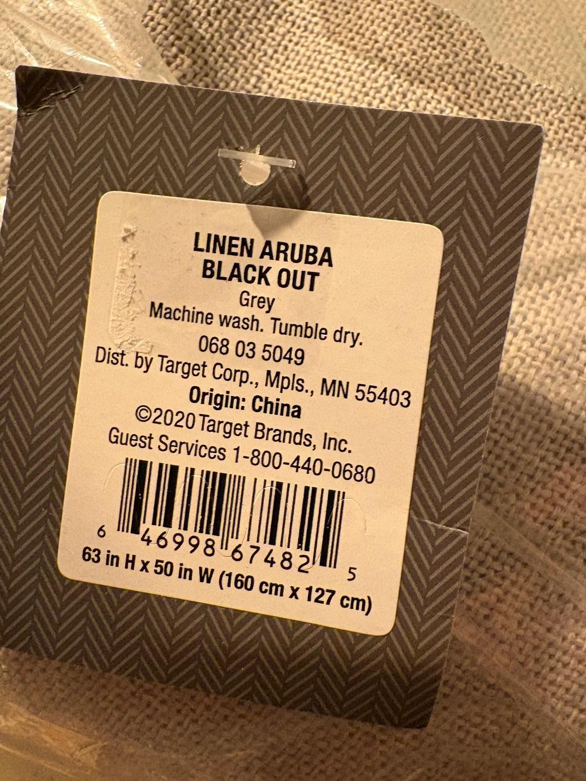 New Target Threshold Linen Aruba Blackout Grey curtain set of 2. 63 in H x 50 in gallery