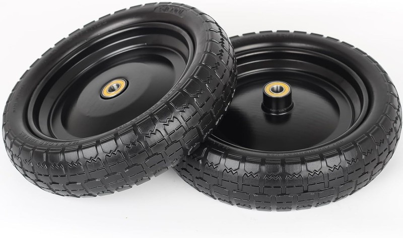 13" Flat-free Solid Tire and Wheel, with 5/8" Axle Bore Hole 2 Pack gallery