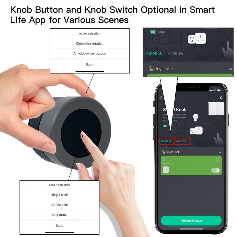 MOES ZigBee Smart Knob Scene Switch Button Wireless Control Automation Scenario gallery