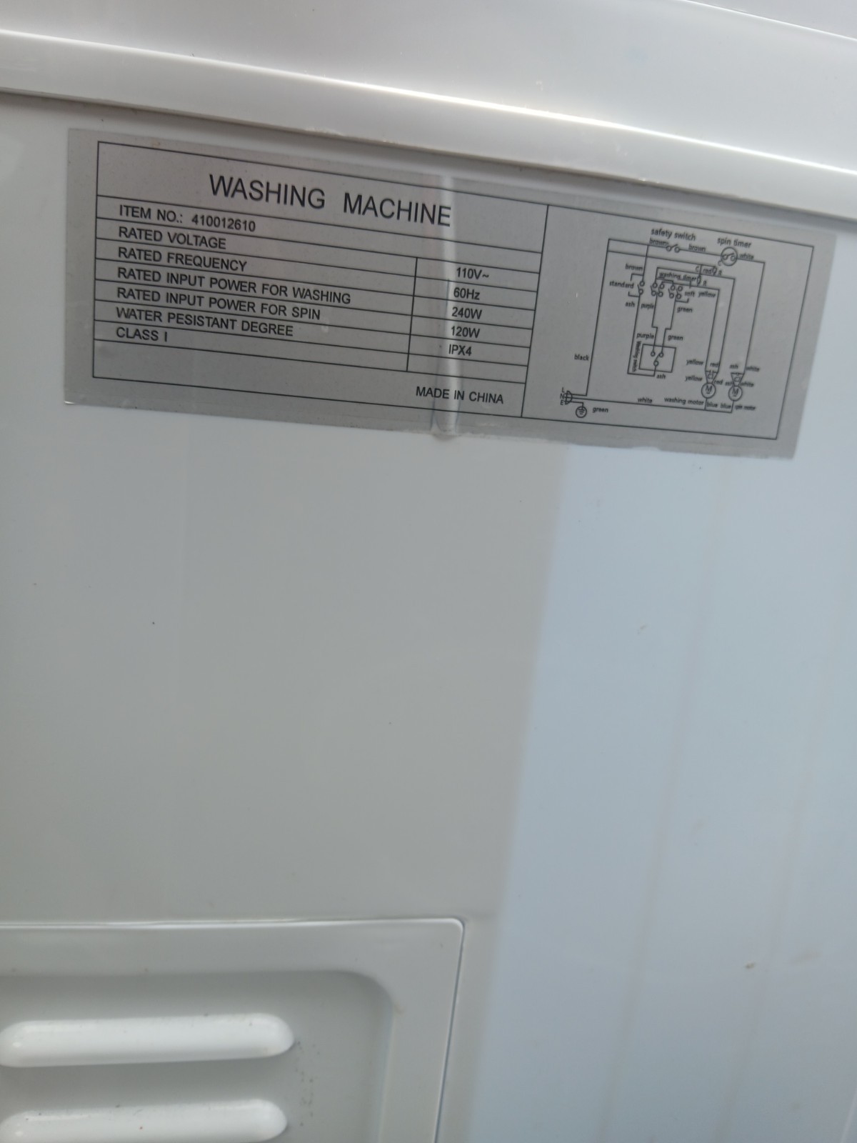 Portable Twin Tub Top-Loading Electric Washing Machine White/Blue ≤400W gallery