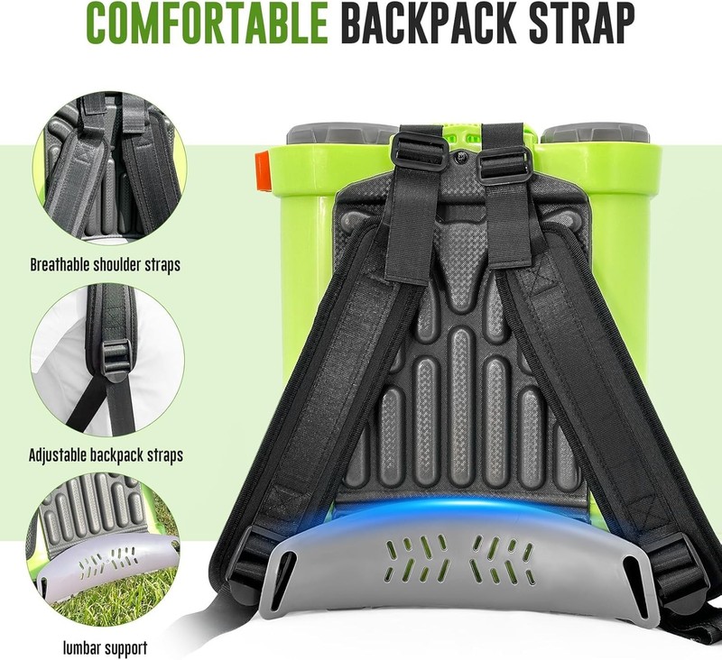 Battery-Powered Backpack Sprayer 3.2 Gallon, 80 PSI Electric, Compatible gallery