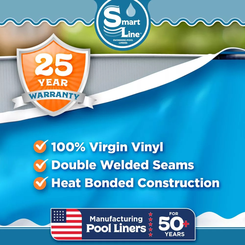 SmartLine Plain Blue Swimming Pool Overlap Liner 30 Gauge - (Various Sizes) gallery