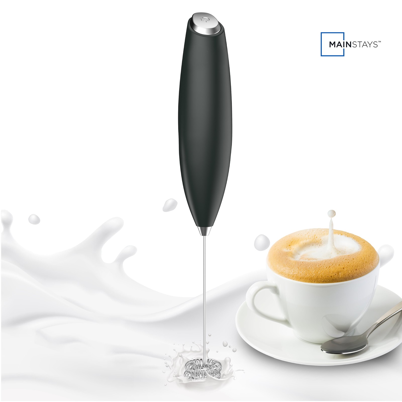 Mainstays Milk Frother, Battery-Powered Handheld Milk Frother Wand gallery