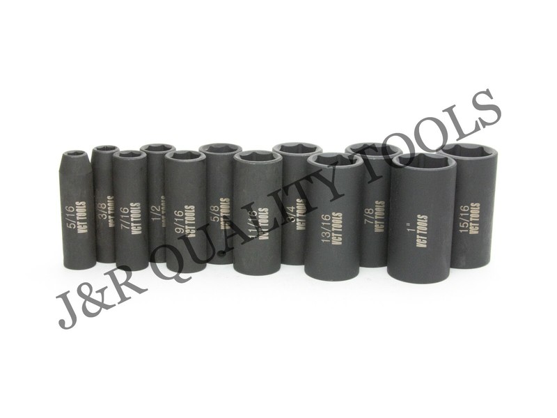 25 Pieces 3/8-Inch Drive Deep Impact Socket Set Axle Hub Nut 6-Point Metric SAE gallery