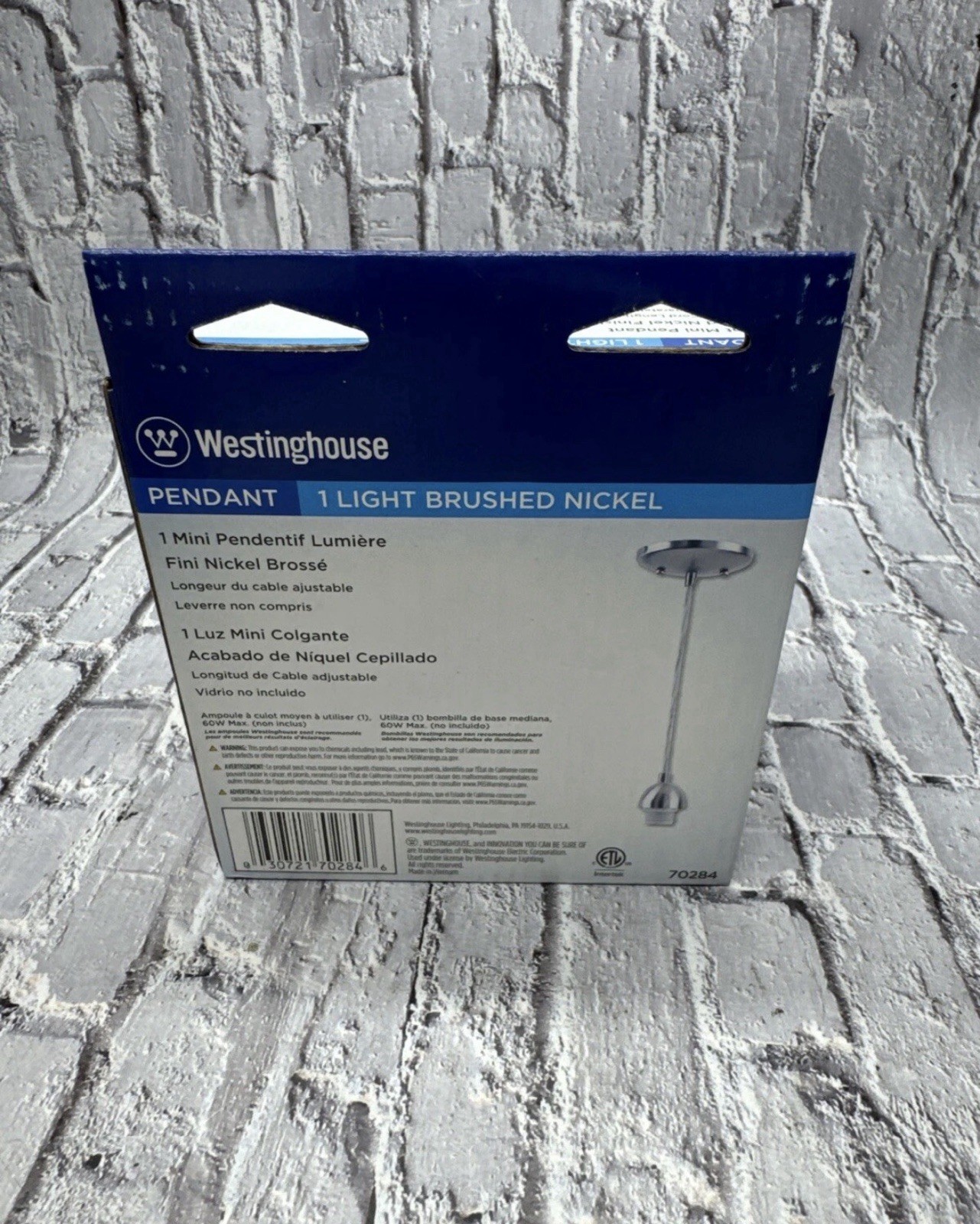 NEW Westinghouse Mini Pendant Light Kit Nickel Finish Hardware Included 70284 gallery