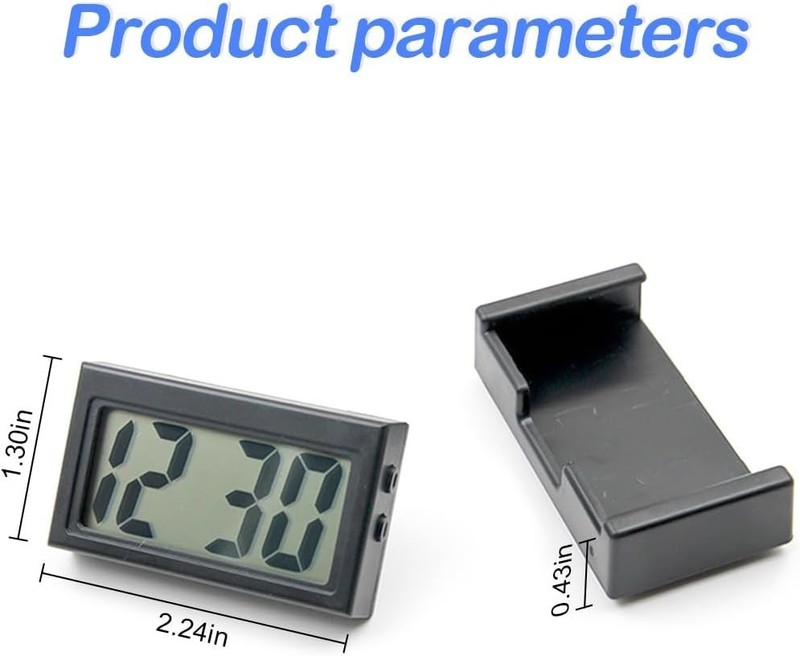 Compact Mini Digital Clock for Car Dashboard – Battery Operated & LCD Display gallery