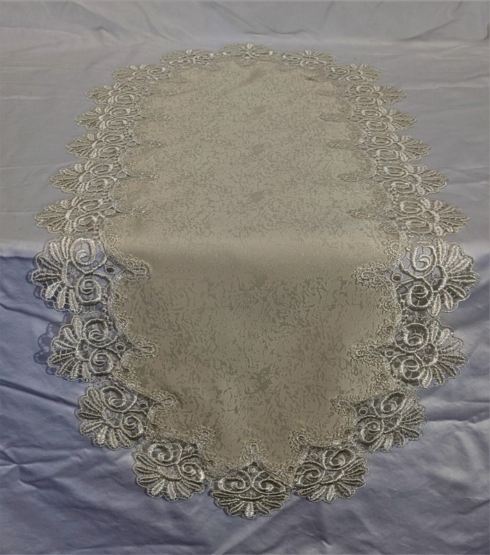 Doily Boutique Table Runner or Doily with Bleached White or Ivory Fancy Lace gallery