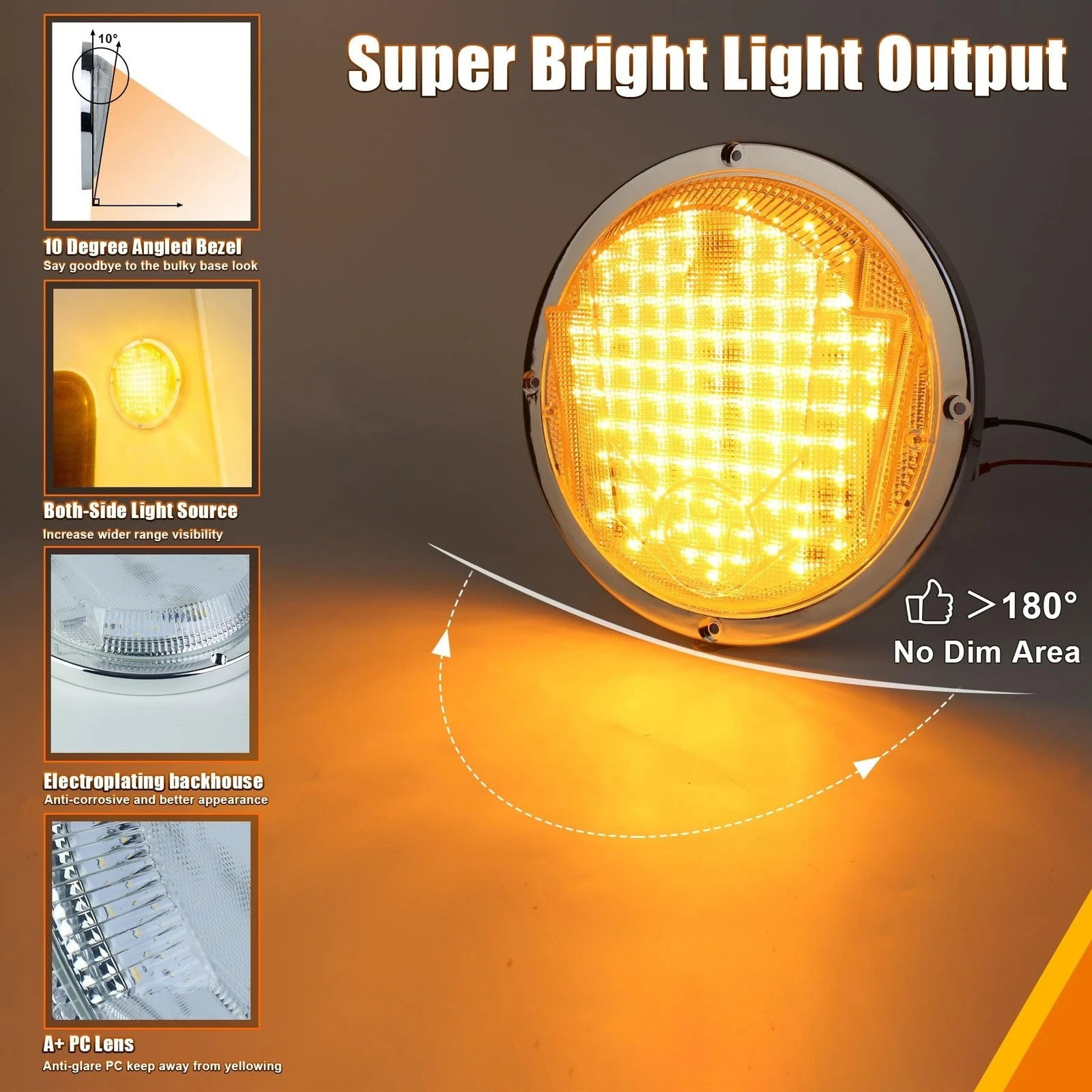 LED RV Exterior Light,8.5 Inch Round Scare Porch Light with 100pcs Dual Color... gallery