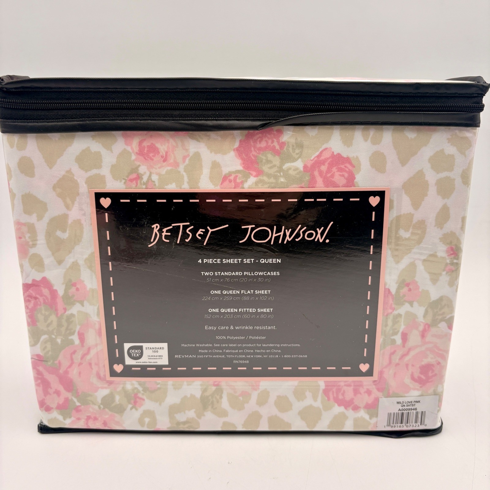 Betsey Johnson Queen 4 Piece Sheet Set Pink Floral Leopard Wild Love Romantic gallery