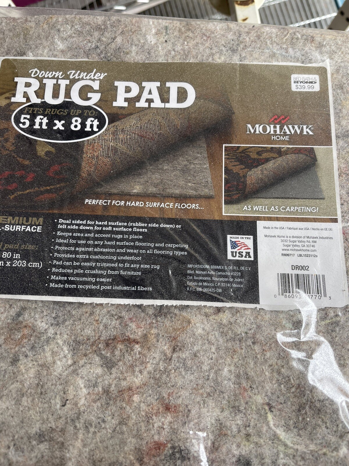Mohawk Home Premium Dual Surface Rug Pad Brown Fits Rugs up to 5 ft x 8 ft gallery