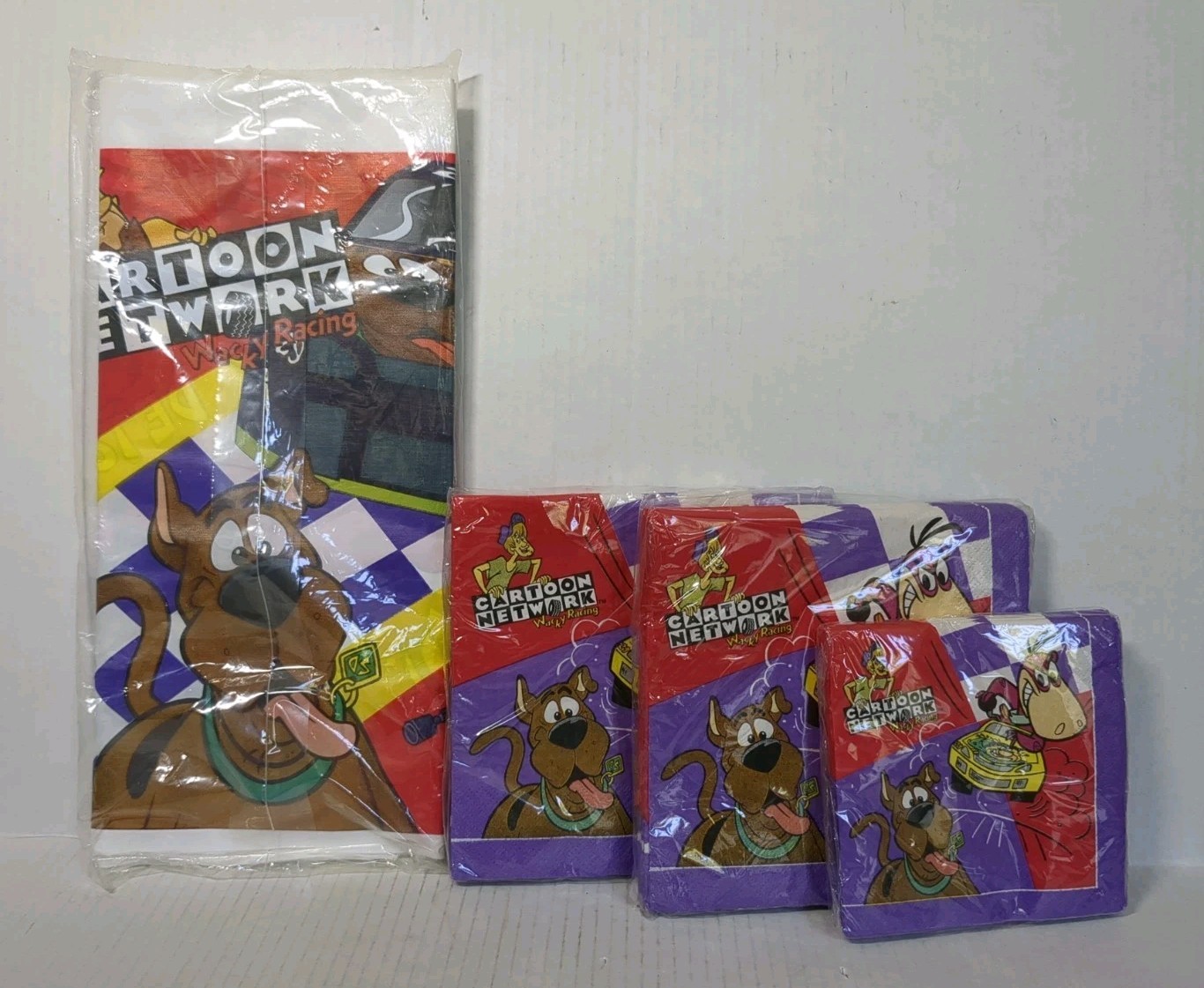 Vintage 1997 Cartoon Network Wacky Racing Tablecloth Napkins Party Supplies New gallery