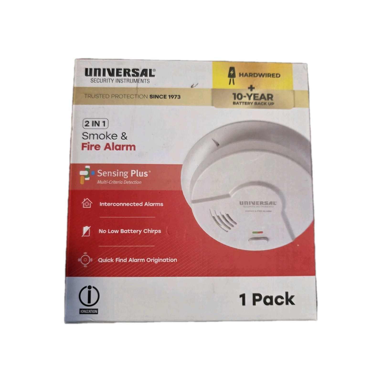 USI Hardwired and 10-Year Battery Backup Smoke Detector with Ionization Sensor gallery