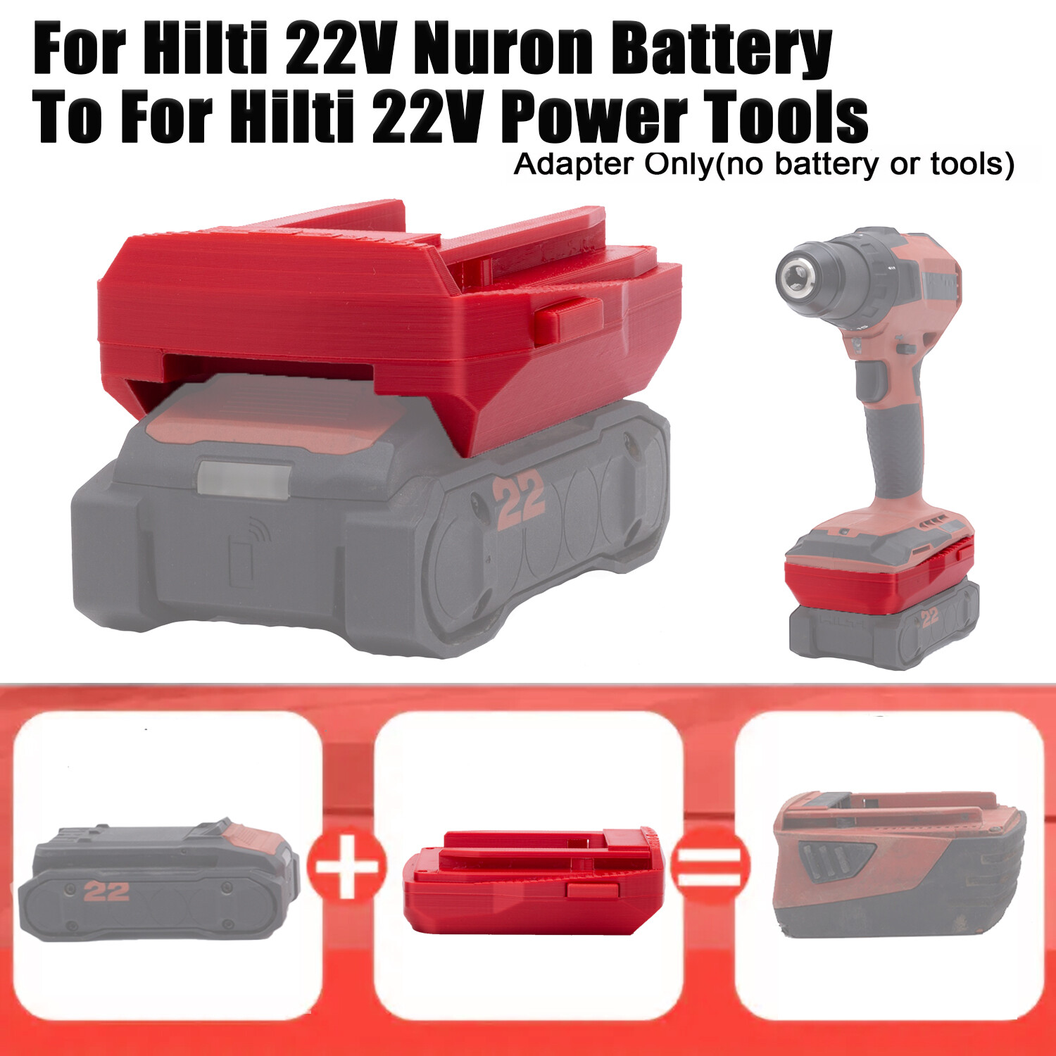 1x Adapter For Hilti 22V Nuron Lithium-Ion Battery To For Hilti 22V Old Tools gallery