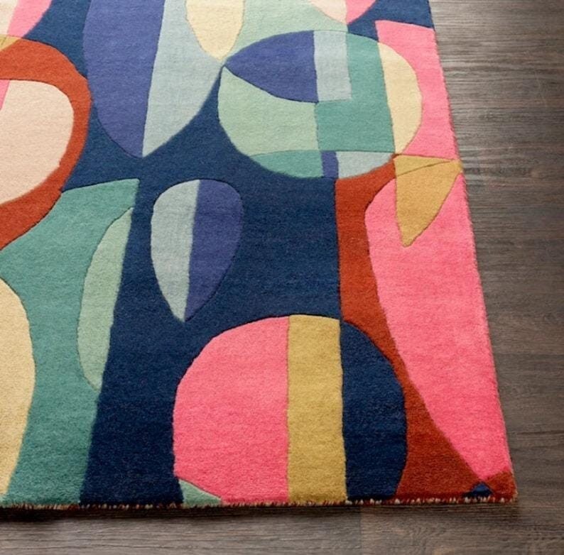 Luxury Hand Tufted Area Rug with Multicolor Handmade Tufted 100% Nz Wool & Carpe gallery