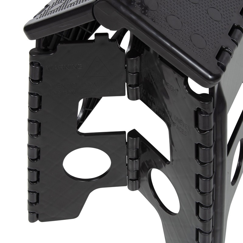 One Step Folding Step Stool, Black Plastic Fast delivery gallery