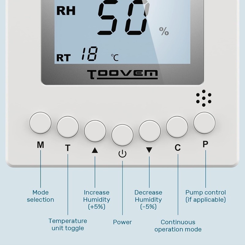TOOVEM Dehumidifier Remote Control for Digital Humidity & TEMP fit muti-model gallery