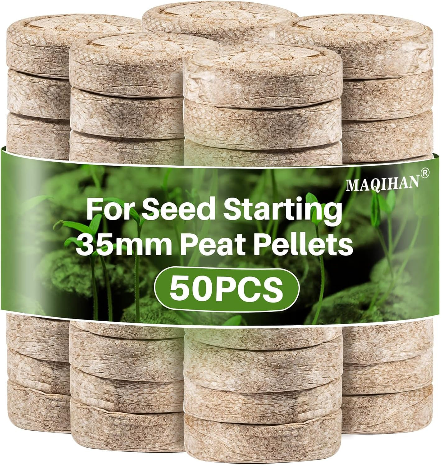 50PCS 35mm Peat Pellets Seed Starter Pods for Garden Seedling Germination gallery