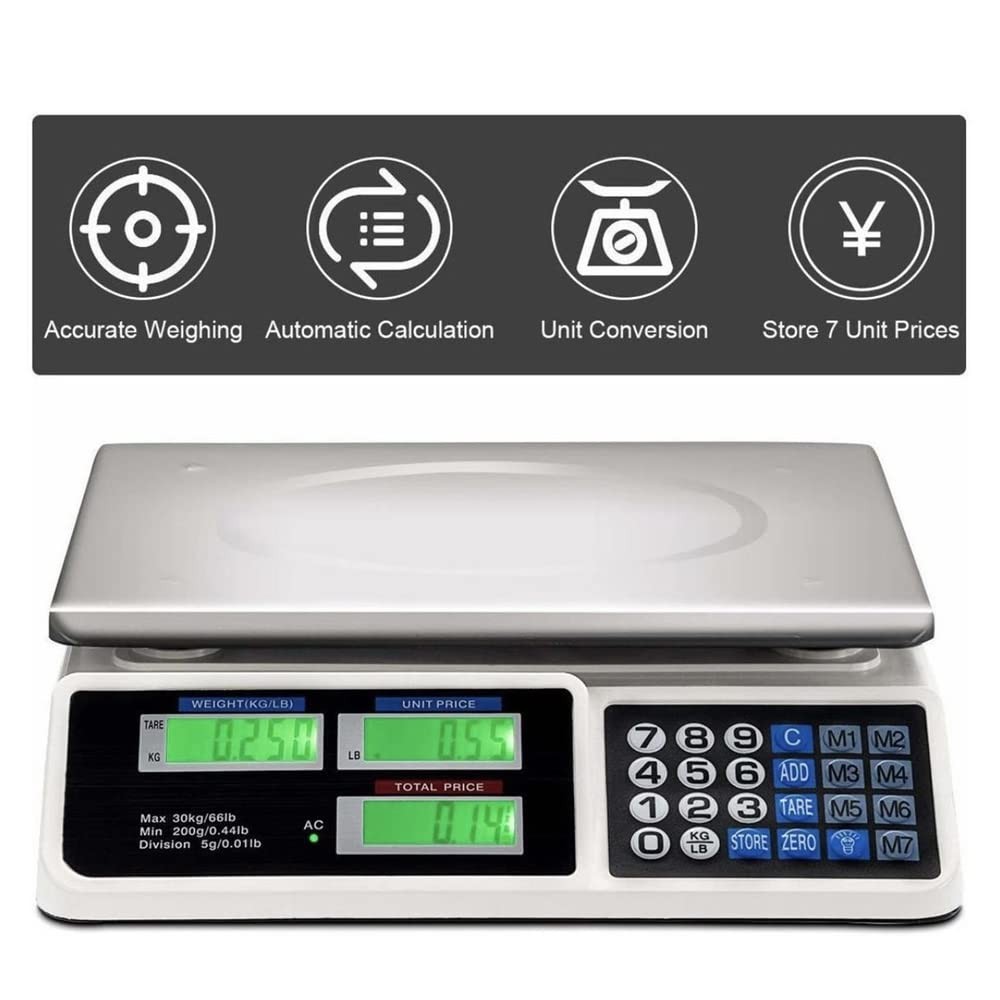 40KG/88LB Digital Price Computing Scale Dual LCD Display Commercial gallery