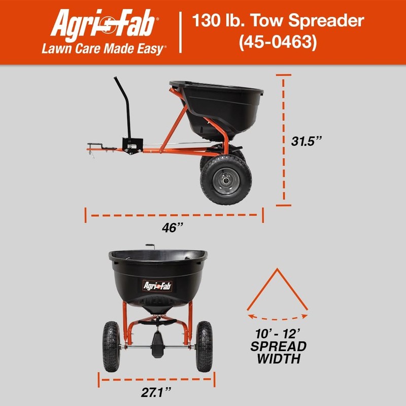 45-0463 Pull Behind Broadcast Spreader,130 lb. Hopper Capacity Designed for S... gallery