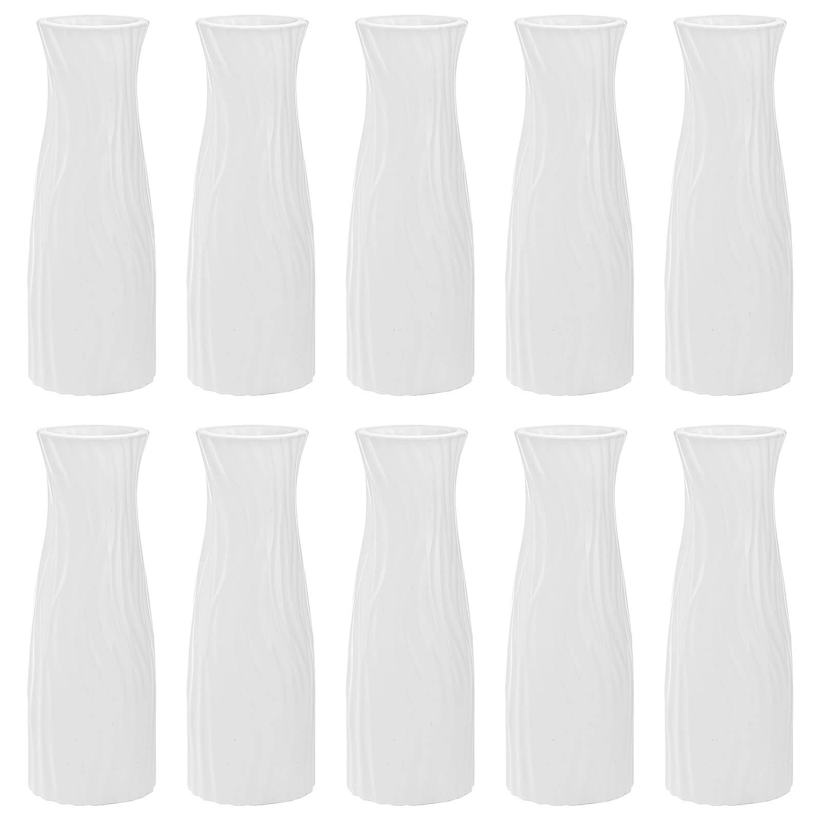 10 PCS Composite Plastic Flower Vase White Conic Unbreakable Home Decor gallery
