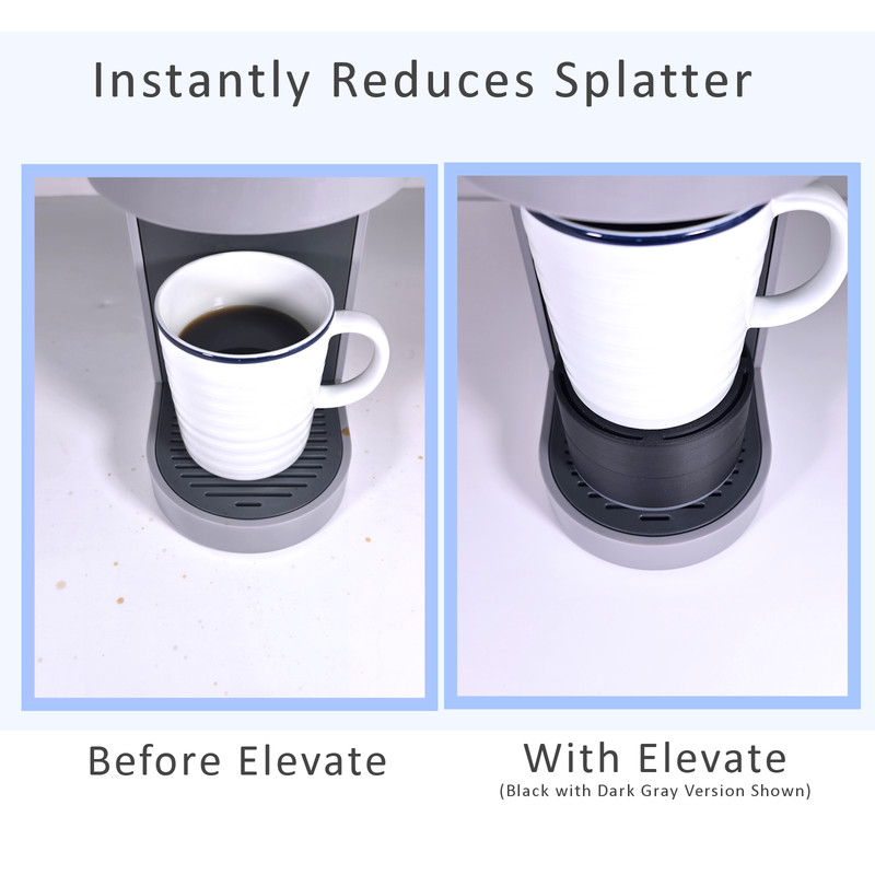 Anti-Splash Adjustable Coffee Cup Riser Accessory for K-Cup Coffee Makers Gray gallery