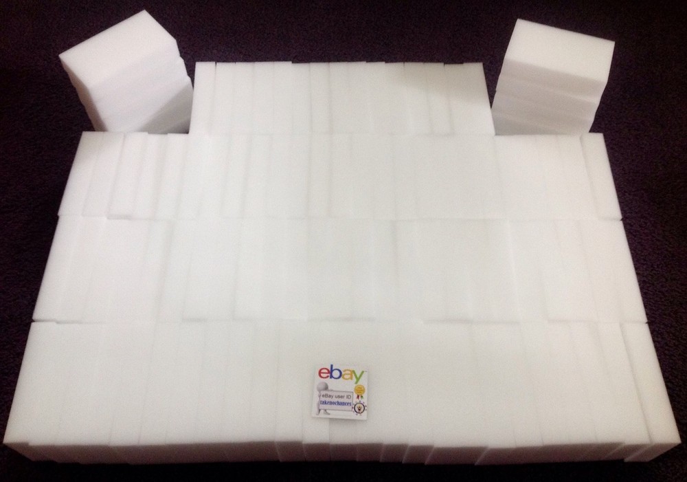 100 Melamine Sponge Eraser BULK PACK PREMIUM GRADE 3/4" Works like Magic!
