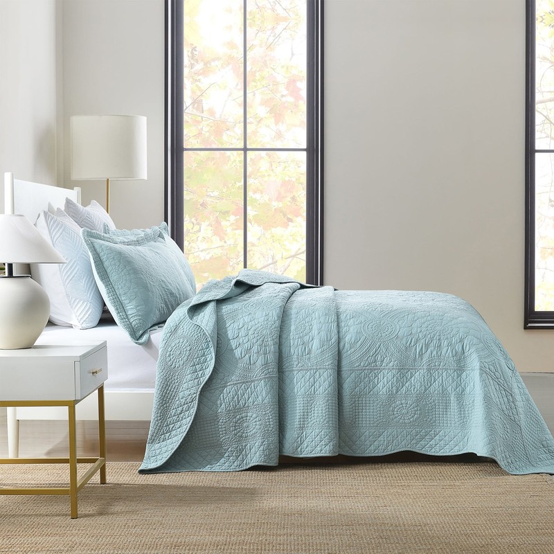 3PCS Cotton Oversized Bedspread Set Coverlet Set Lightweight Quilt Set gallery