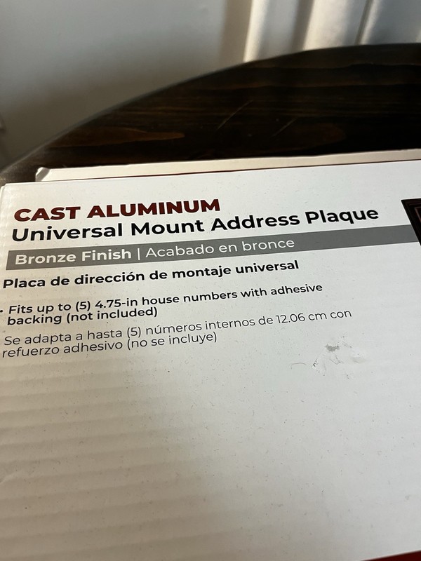 Universal Mount Address Plaque Reliabilt Bronze 5518220 gallery