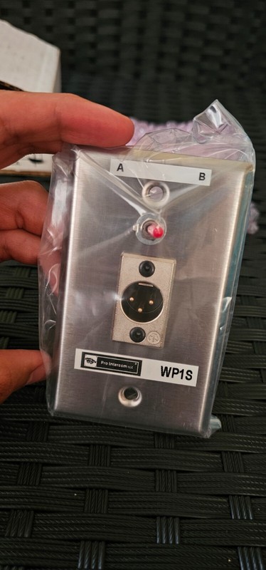 Pro Intercom WP1S Wall Plate with Male XLR & A-B Switch Single-gang wall plate gallery