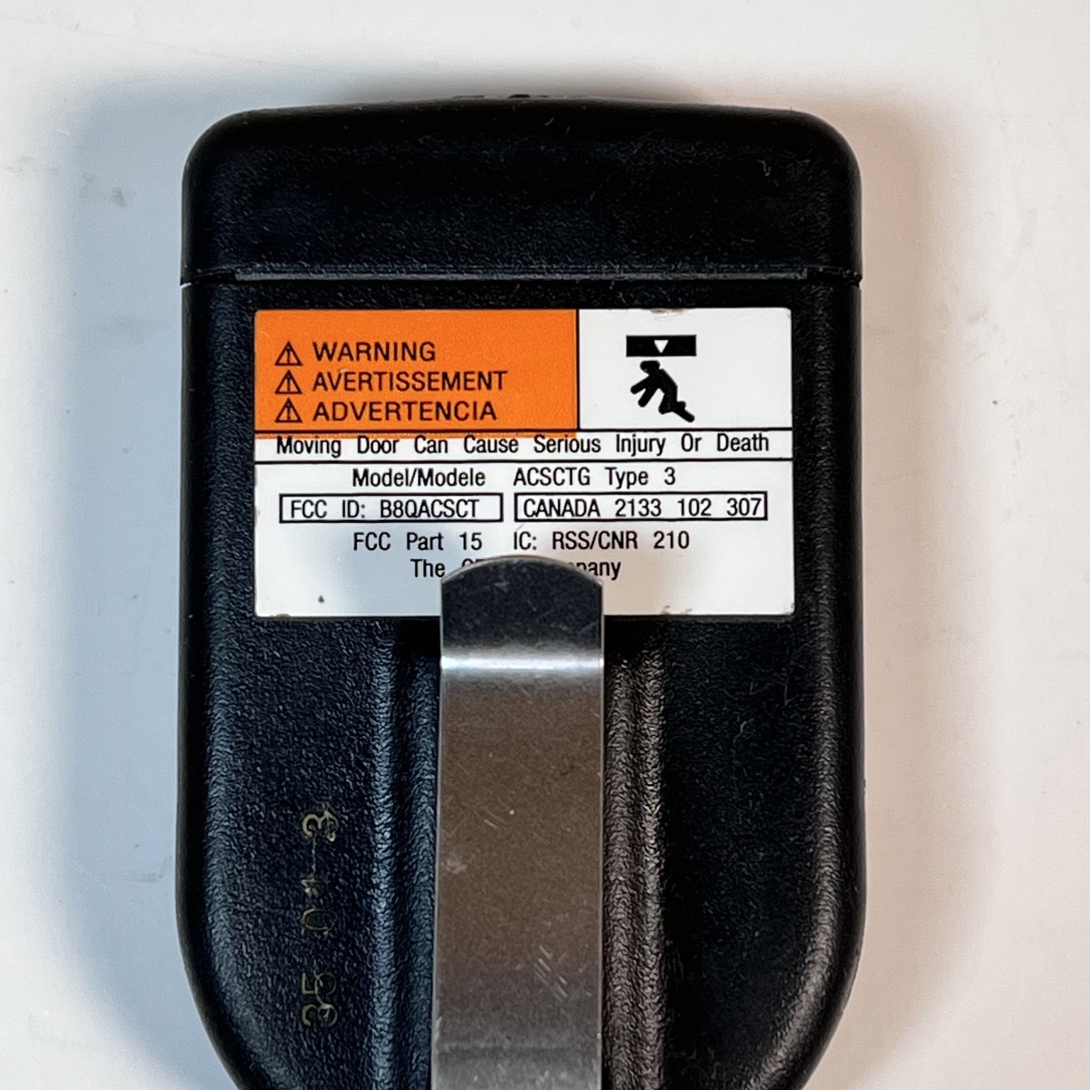 Genie Intellicode ACSCTG Type 3 Garage Door Remote Black 3-Button OEM gallery