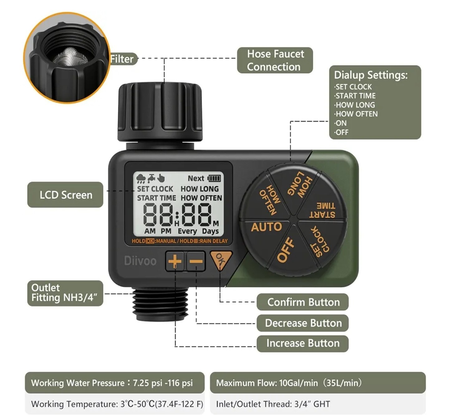DIIVOO WT-06 Water Sprinkler Timer gallery