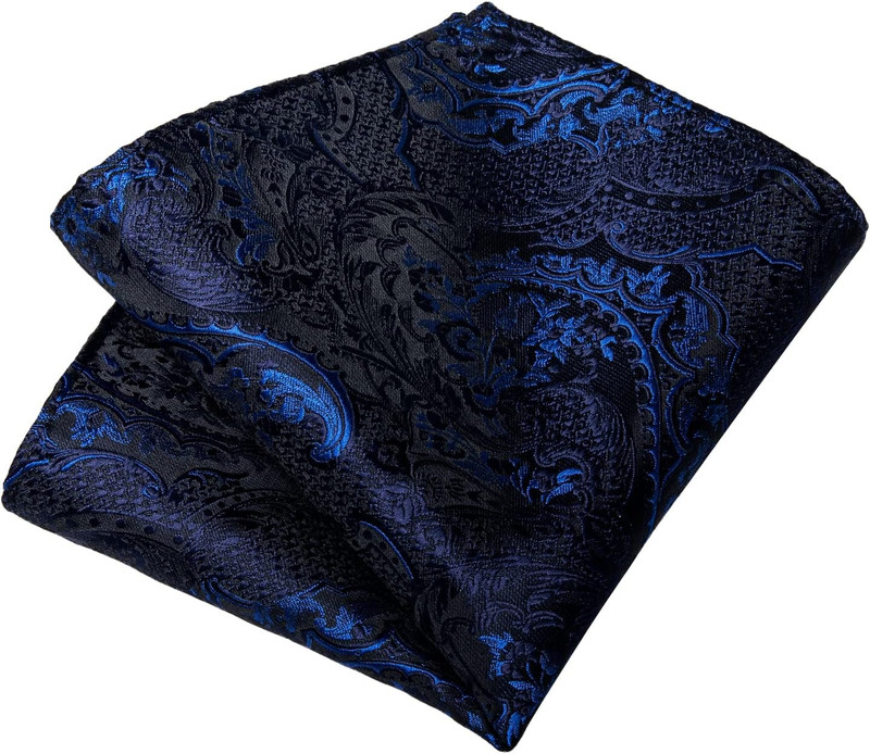Mens Tie Set Silk Solid Paisley Necktie and Pocket Square Cufflinks Classic Form gallery